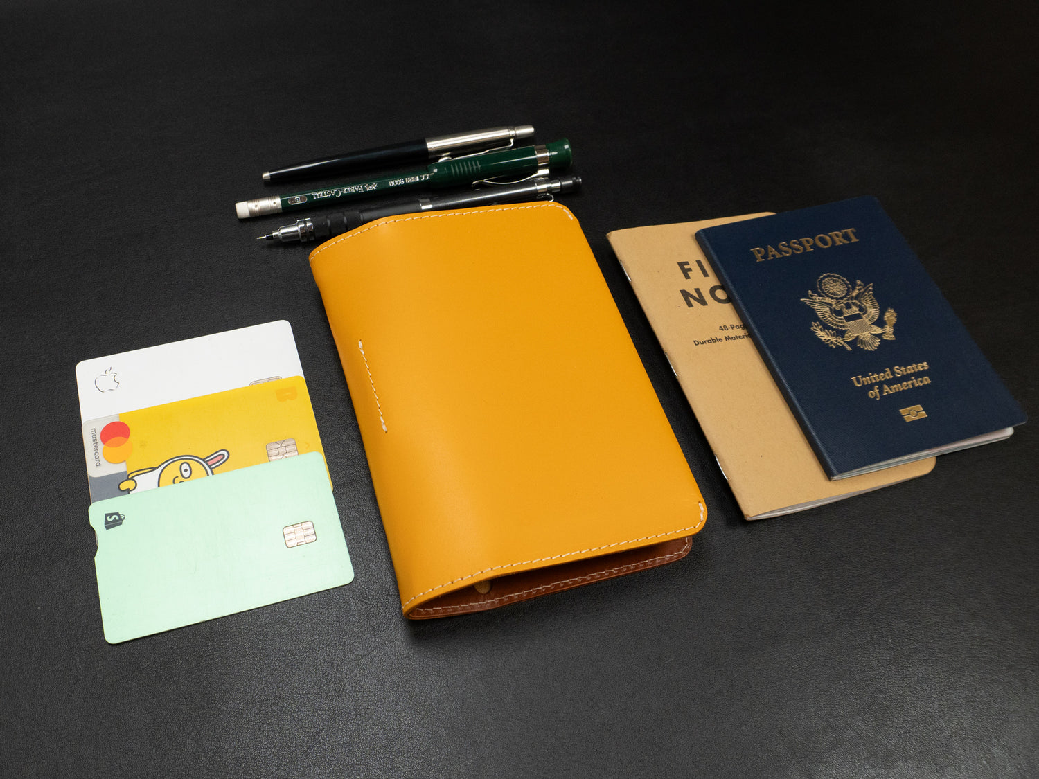 Pocket-Sized Notebook Cover - Yellow/Brown