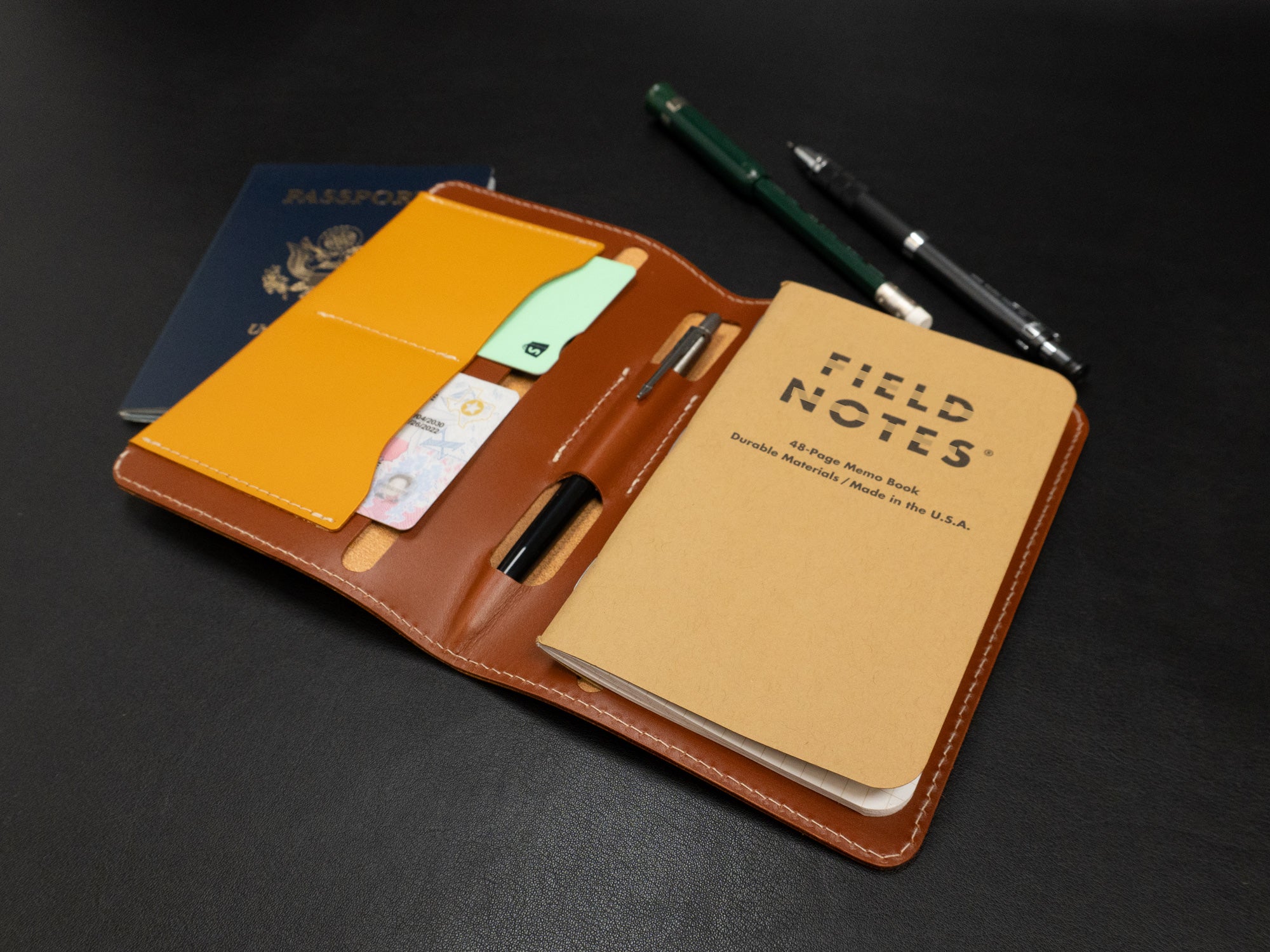 Pocket-Sized Notebook Cover - Yellow/Brown