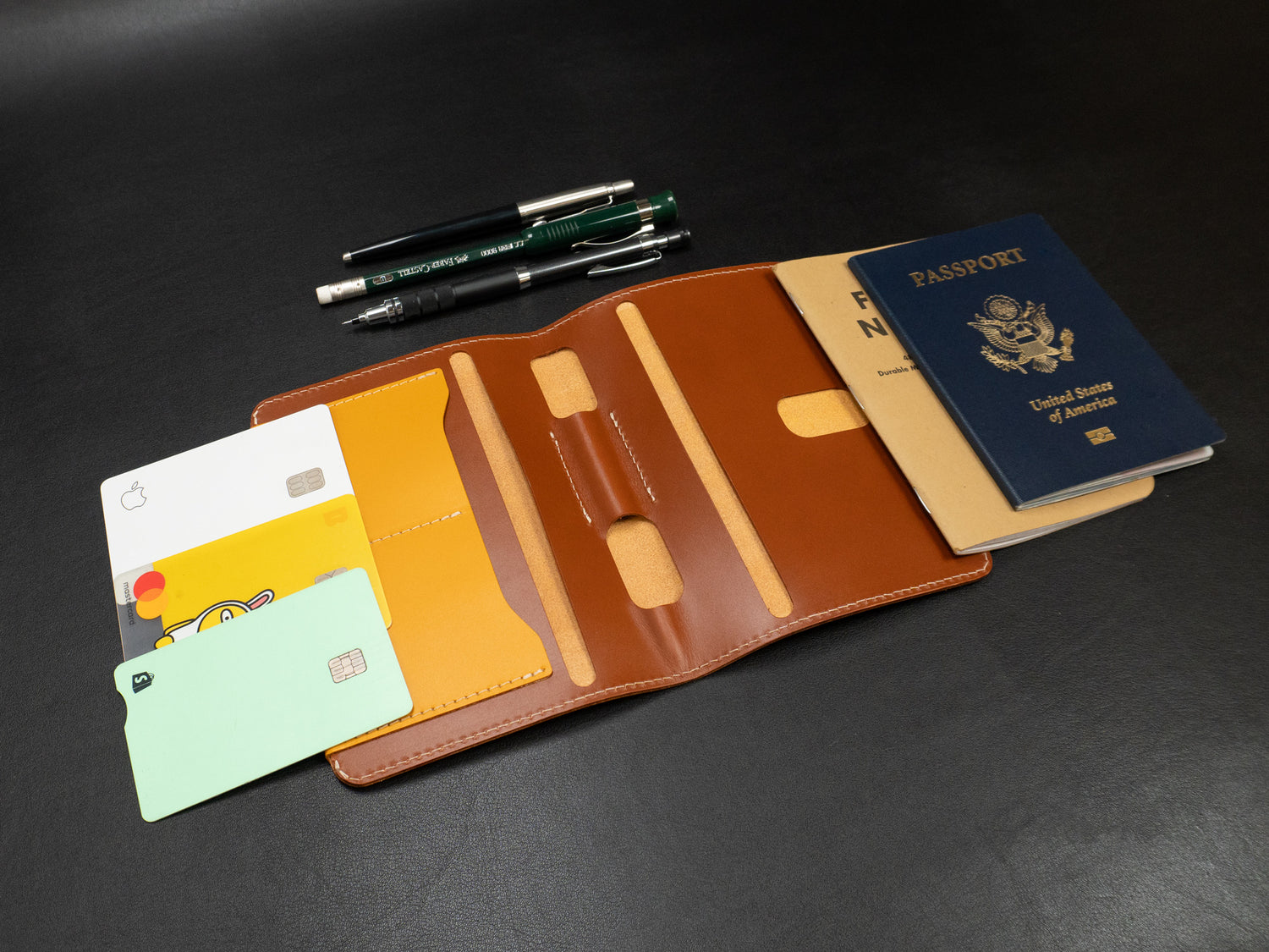 Pocket-Sized Notebook Cover - Yellow/Brown