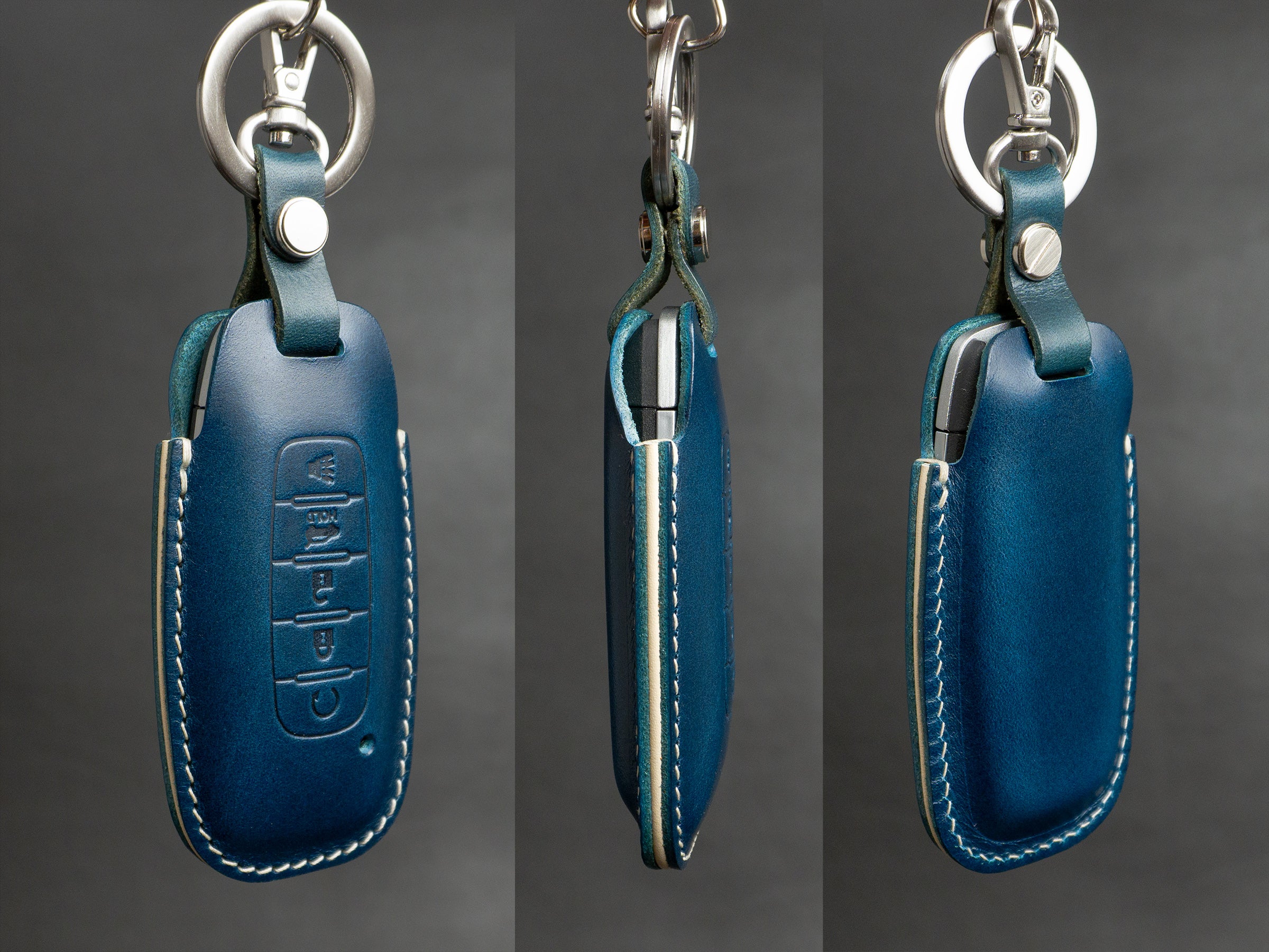 Nissan [2] Key Fob Case - Premium Italian Veg-Tanned Leather - Handcrafted in USA