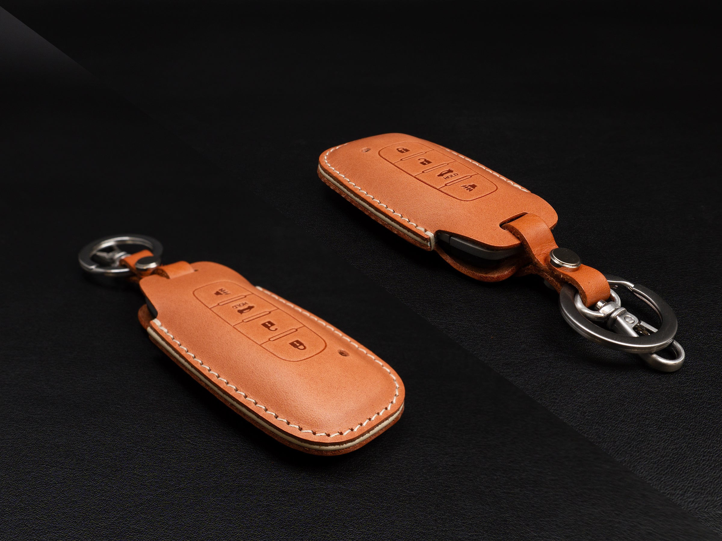 Nissan [2] Key Fob Case - Premium Italian Veg-Tanned Leather - Handcrafted in USA