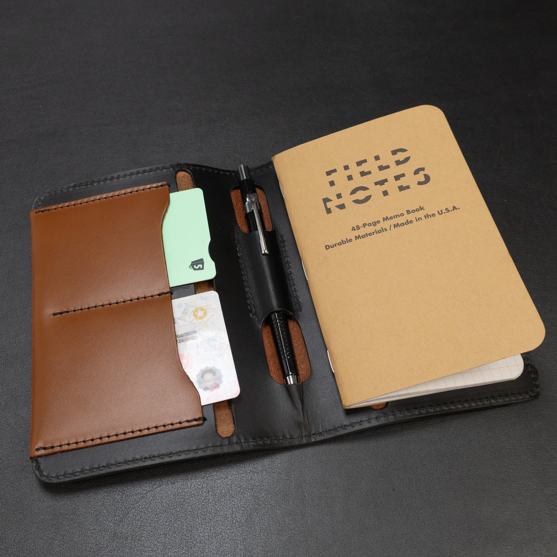 Pocket-Sized Notebook Cover - Brown/Black