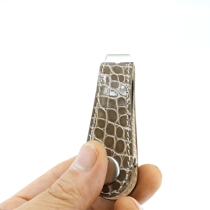 American Alligator Leather Key Organizer – Taupe, Limited Edition