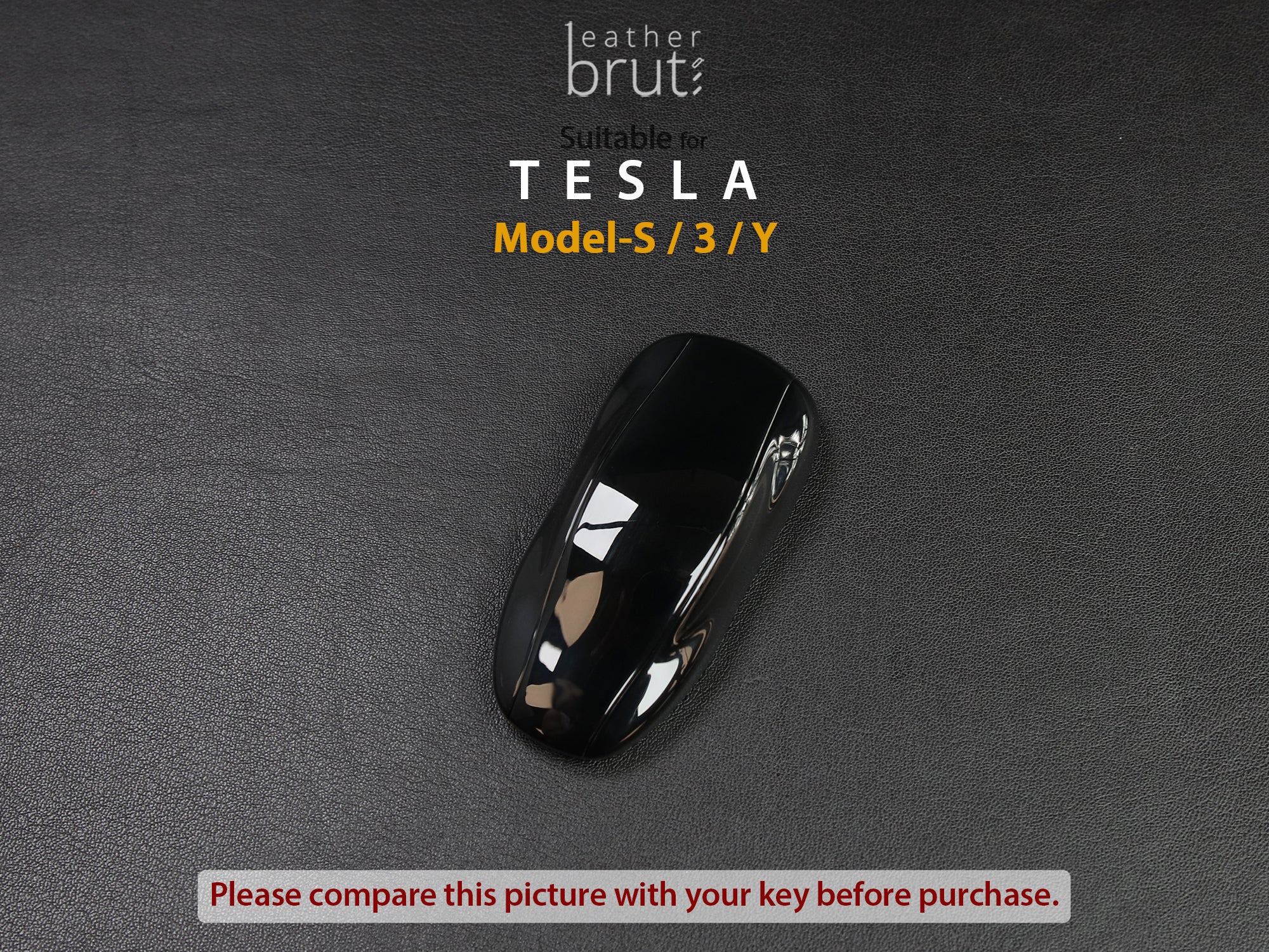 Tesla series [01] Leather Key Fob Cover for Model Y, 3, S