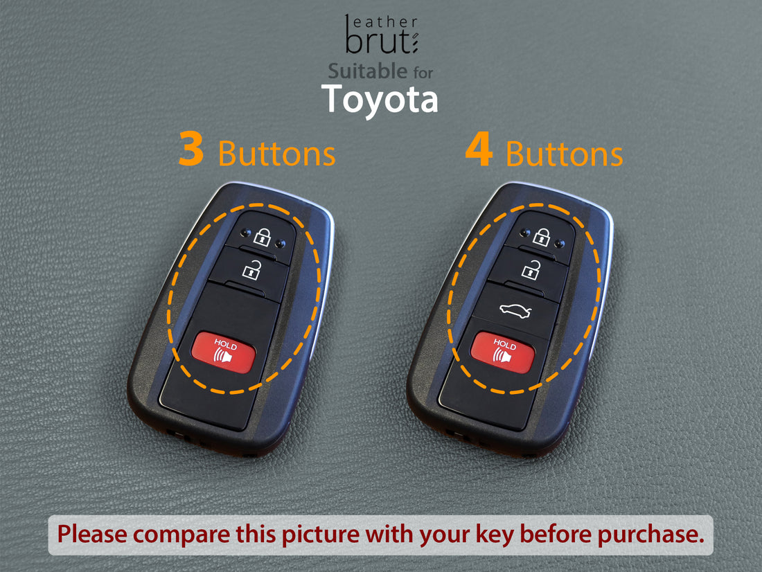 Toyota [1] Leather Key Case - C-HR Camry Prius 4Runner - Italian Leather - Handcrafted in USA