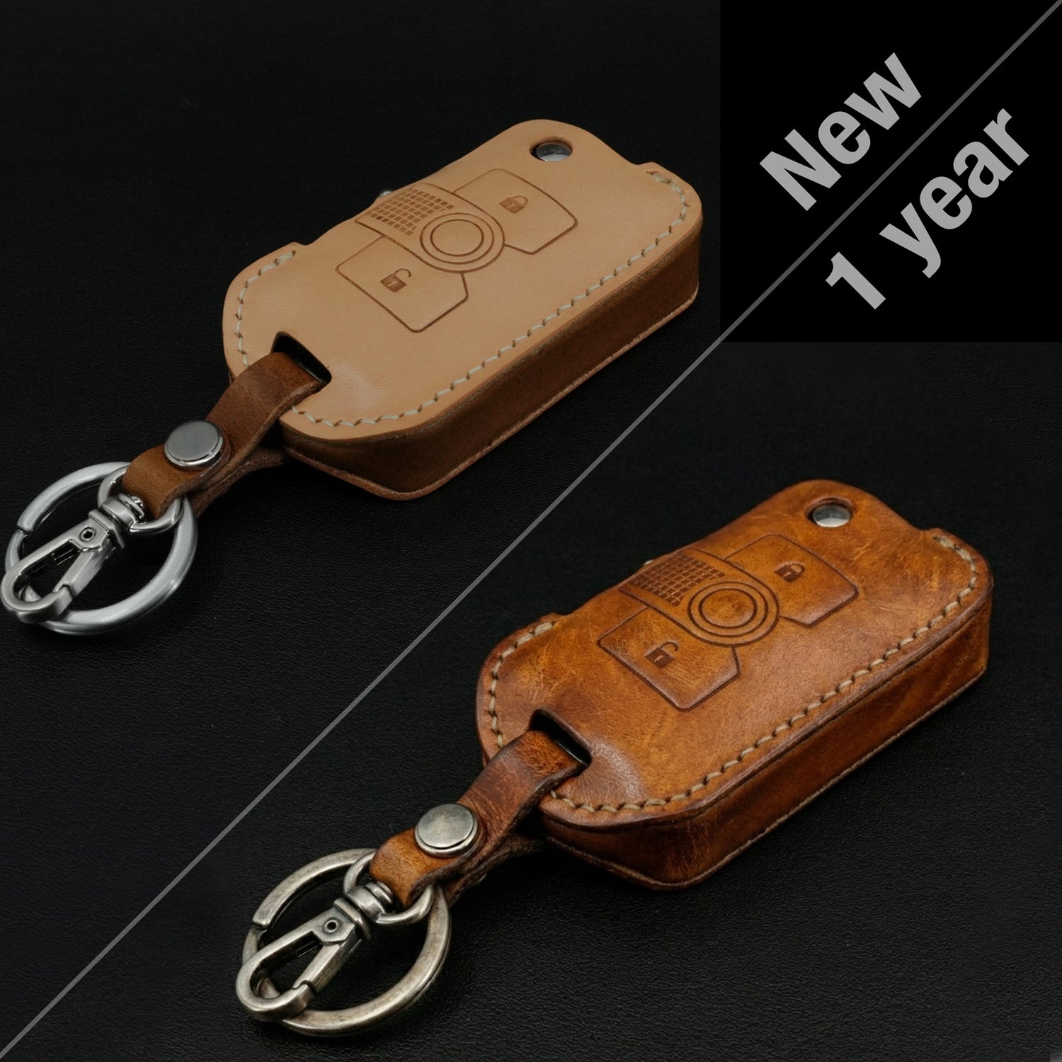 INEOS Grenadier Leather Key Case - Natural/Brown