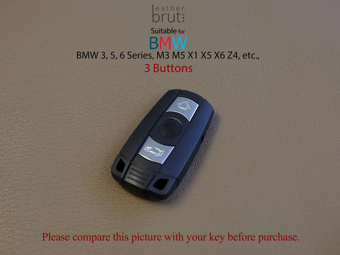 BMW [03] Key Fob Leather Case - BMW 3 5 6 Series M3 M5 X1 X5 X6 Z4 &amp; more