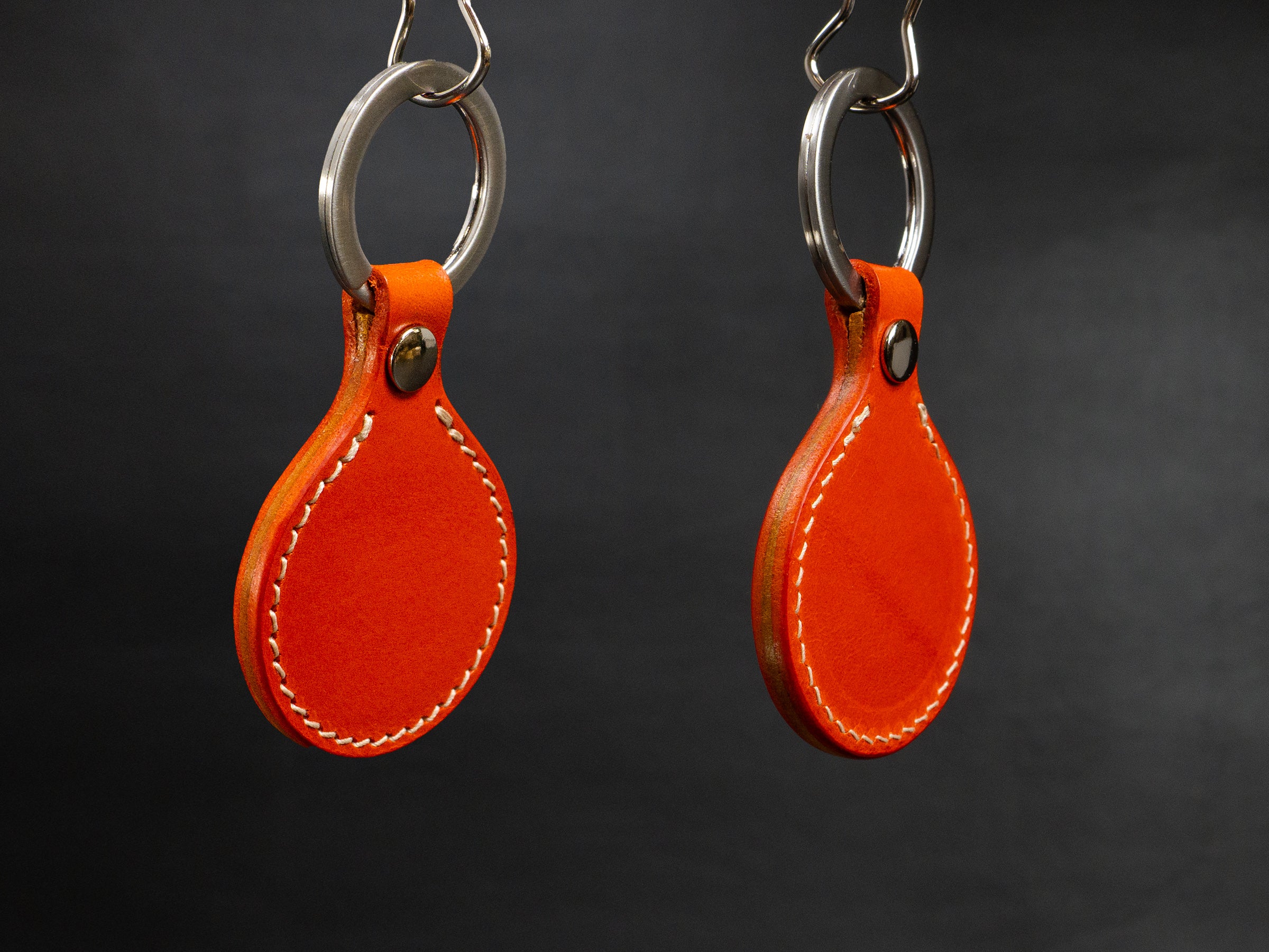 Keychain [BW] - Italian Veg-Tanned Leather - Handcrafted in USA - Personalized Stamp