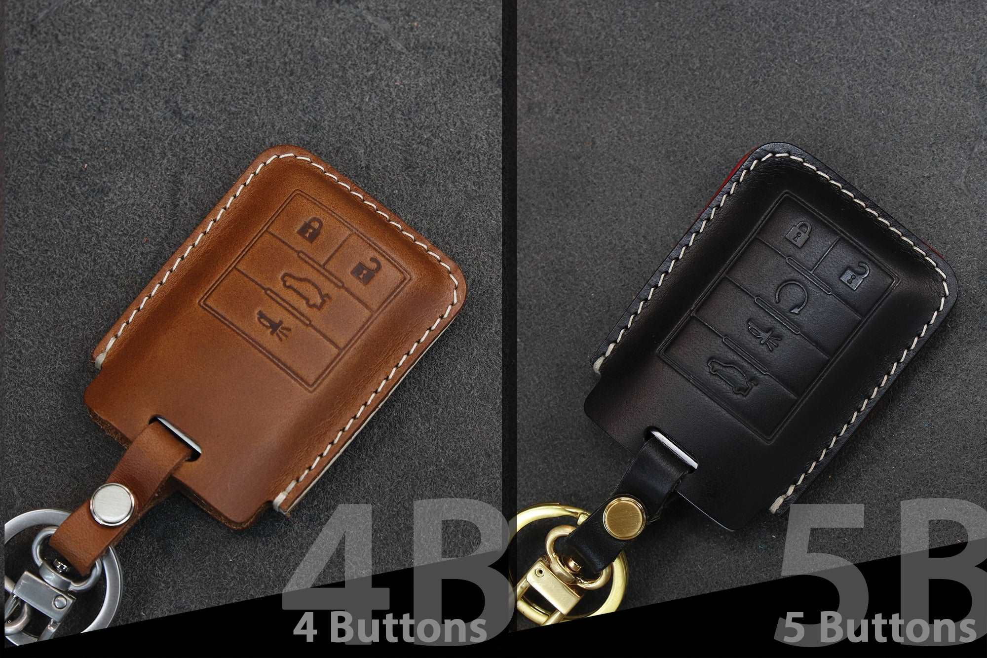 Cadillac / Corvette Series [3] Key Fob Cover srx dts STS XTS CTS Escalade Corvette Key Case Italian Veg-Tanned Leather