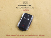 Chevrolet / GMC [3-4]  Key Fob Cover Fits Tahoe, Colorado / Yukon - 4 Buttons