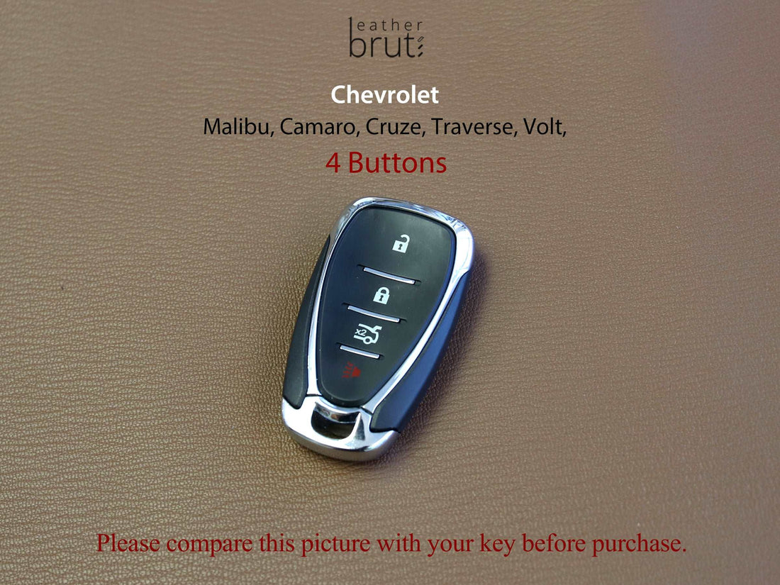 Chevrolet [2-4] Key Cover fits  -Malibu, Camaro, Cruze, Traverse, Volt, etc - 4 Buttons