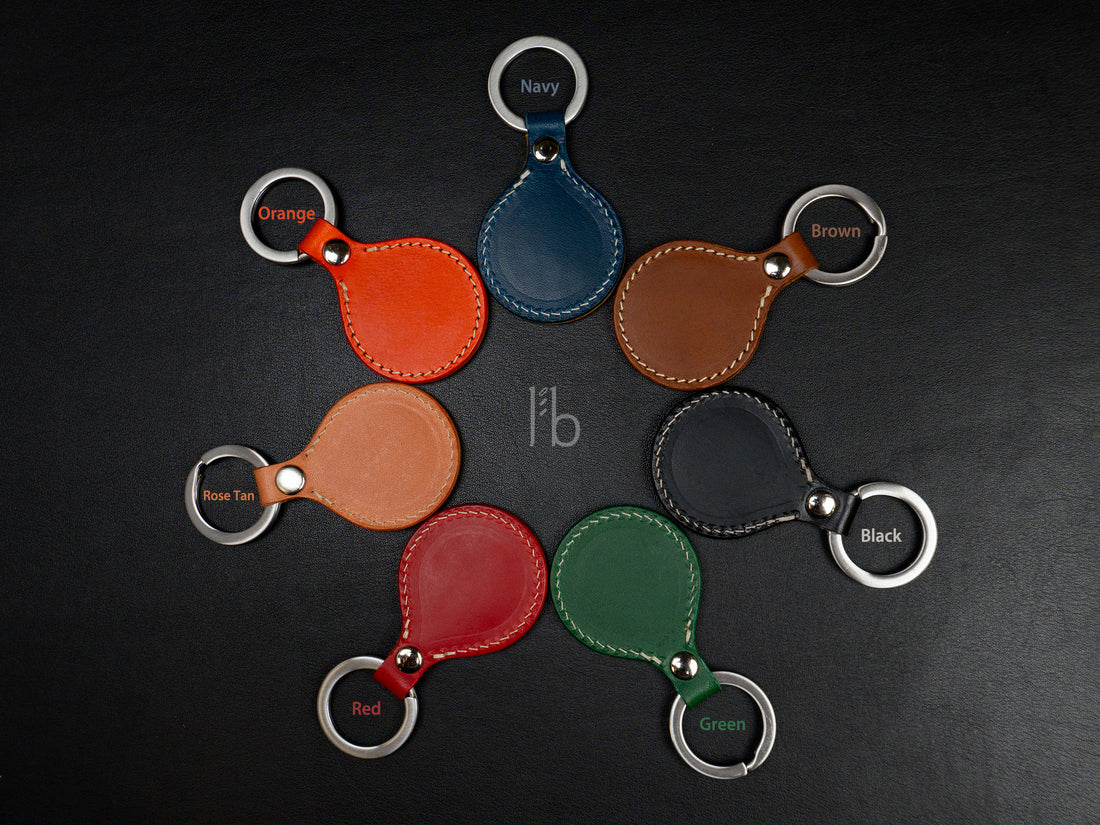 Keychain [BW] - Italian Veg-Tanned Leather - Handcrafted in USA - Personalized Stamp