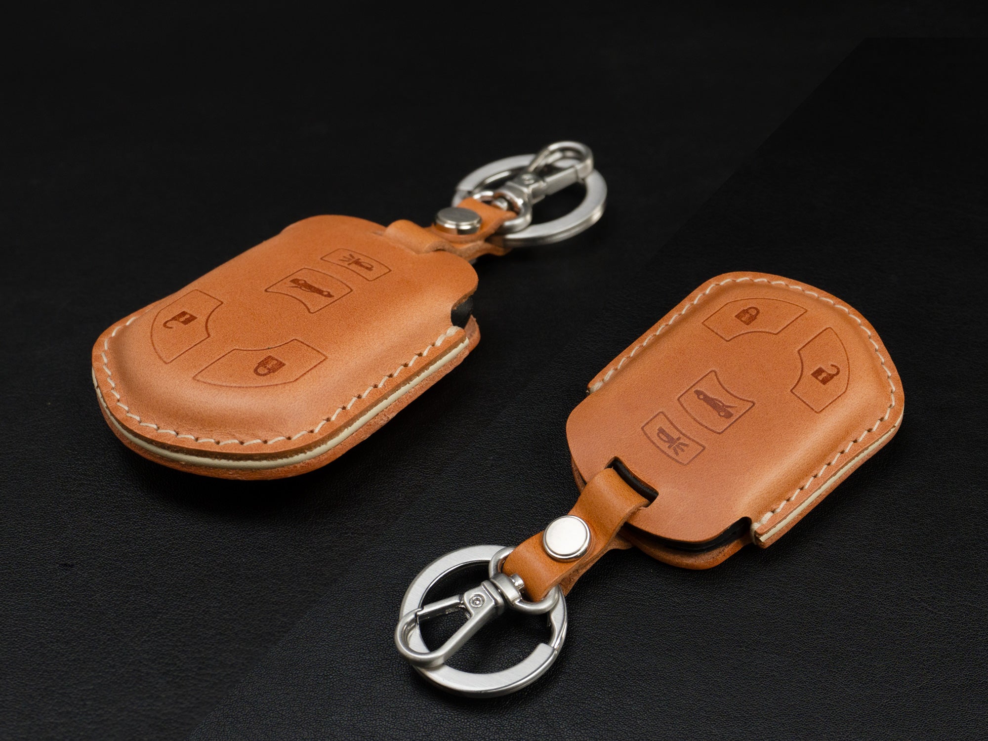 Chevy Corvette Series [2] Key Fob Leather Case - Italian Veg-Tanned Leather - Handcrafted in USA