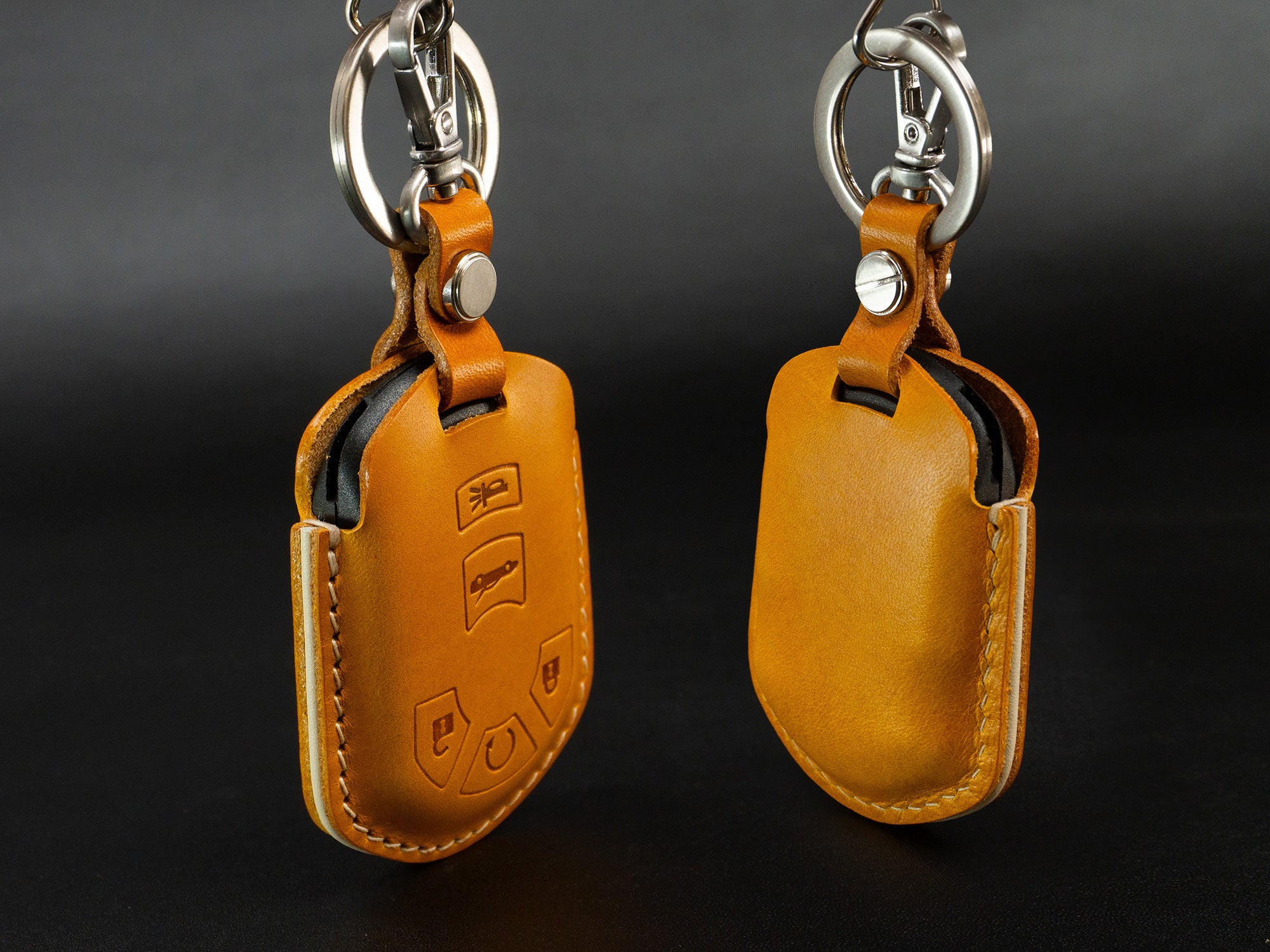 Chevy Corvette Series [2] Key Fob Leather Case - Italian Veg-Tanned Leather - Handcrafted in USA