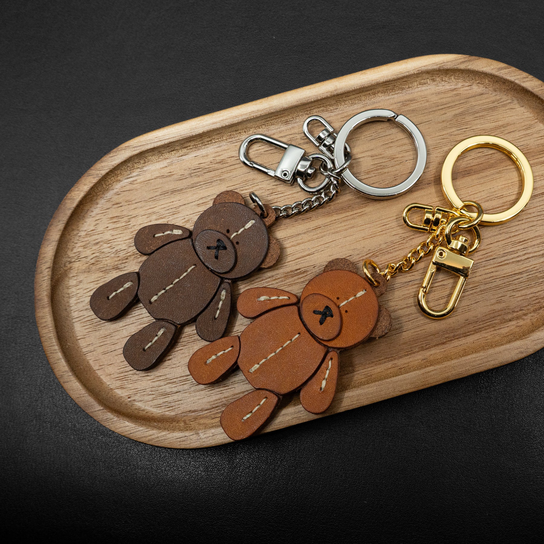 Gomil - Leather Bear Charm – Handcrafted Keychain &amp; Bag Charm