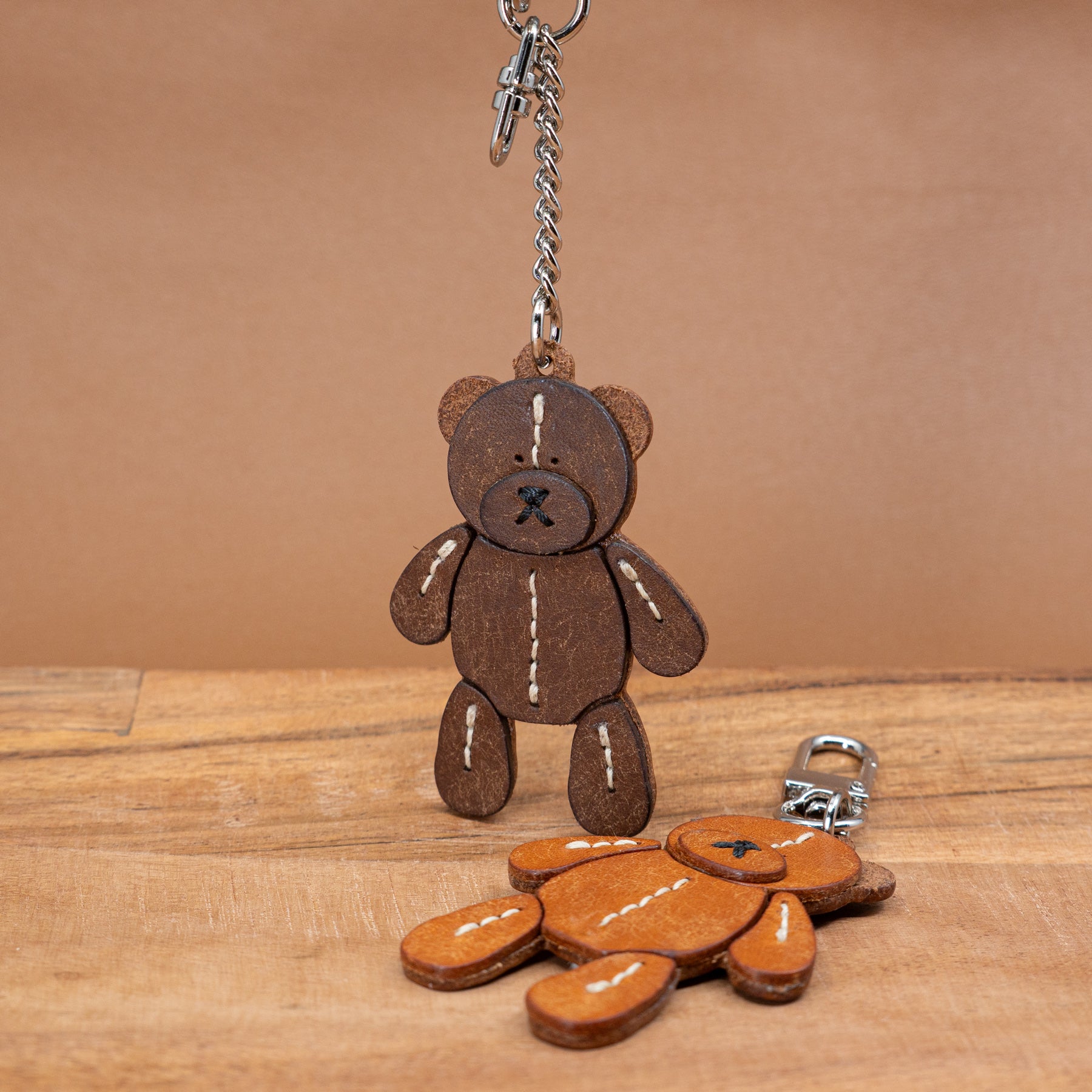 Gomil - Leather Bear Charm – Handcrafted Keychain &amp; Bag Charm