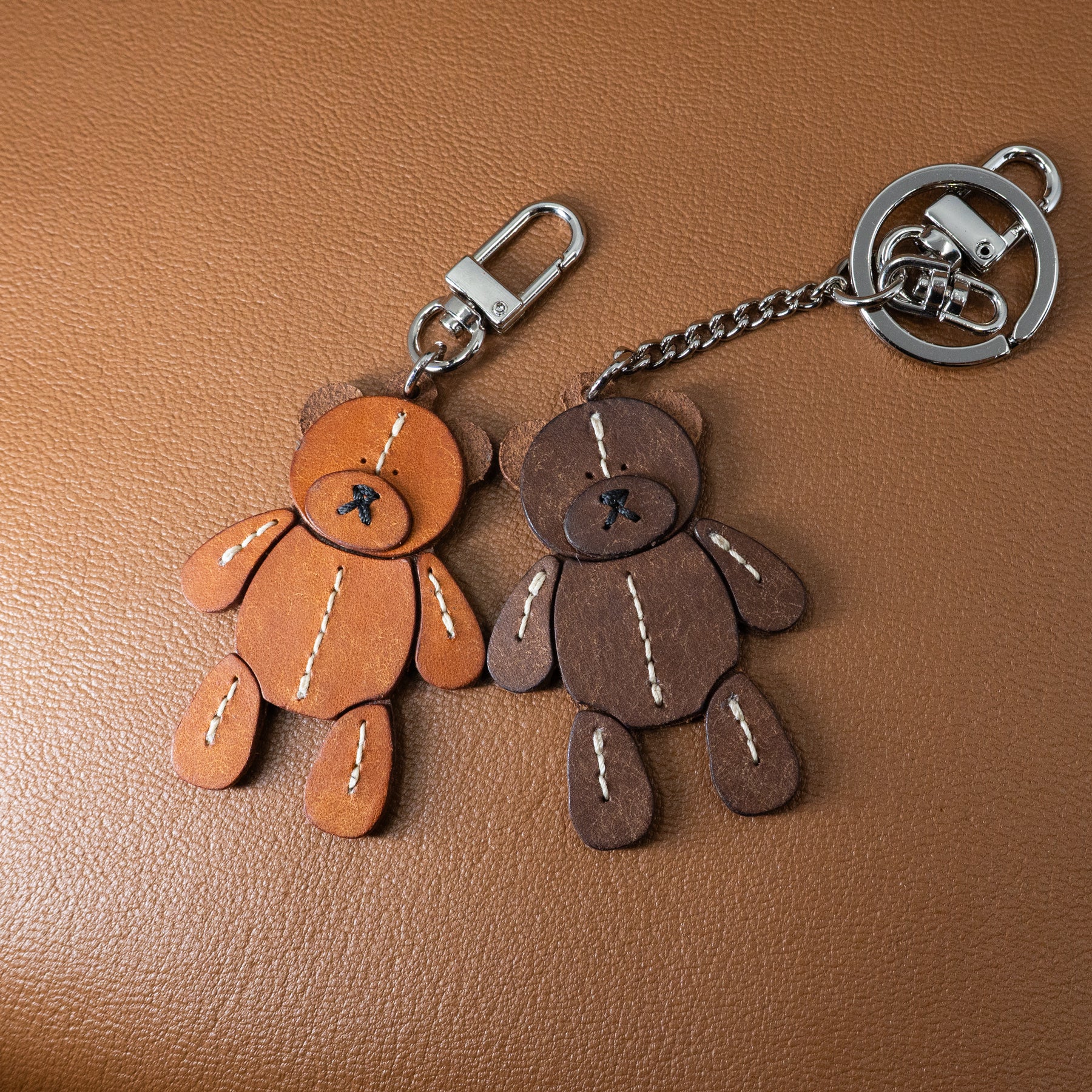 Gomil - Leather Bear Charm – Handcrafted Keychain &amp; Bag Charm
