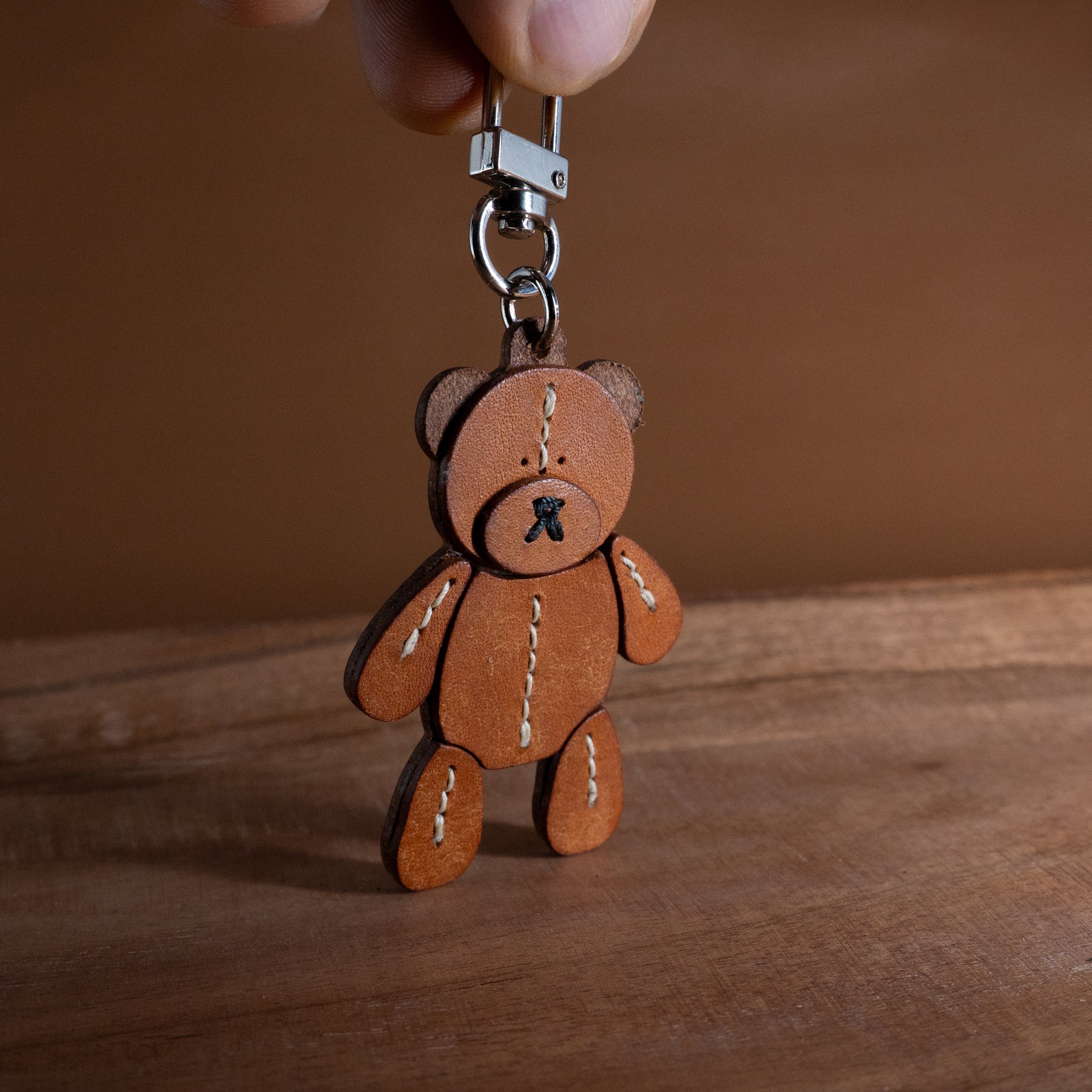 Gomil - Leather Bear Charm – Handcrafted Keychain &amp; Bag Charm