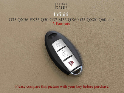 Infiniti Series [01-3B] Key Case  EX35 FX35 FX45 FX50 G25 Leather Brut Key Case, Car Key Accessories New Car Gift