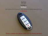 Infiniti [1-4] Key Cover Leather Case - G35 QX56 FX35 Q50 G37 M35 QX60 i35 QX80 Q60 QX30 - 4 Buttons