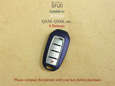 Infiniti [2-4] Leather Key Case - QX60 Q50 - Italian Veg-tanned Leather - 4 Buttons