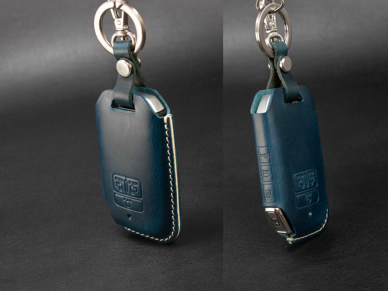 KIA [4-CV] Key Fob Cover - Carnival - Handcrafted in USA - Italian Veg-Tanned Leather