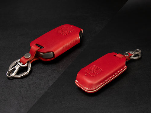 Visionrabbit Genuine Leather Car Key Case Covers Keychain for Kia