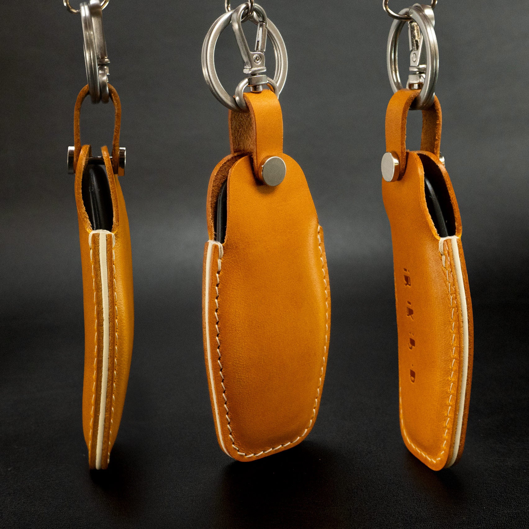 Handcrafted leather key fob cover for Lucid  – premium fit and finish - Yellow