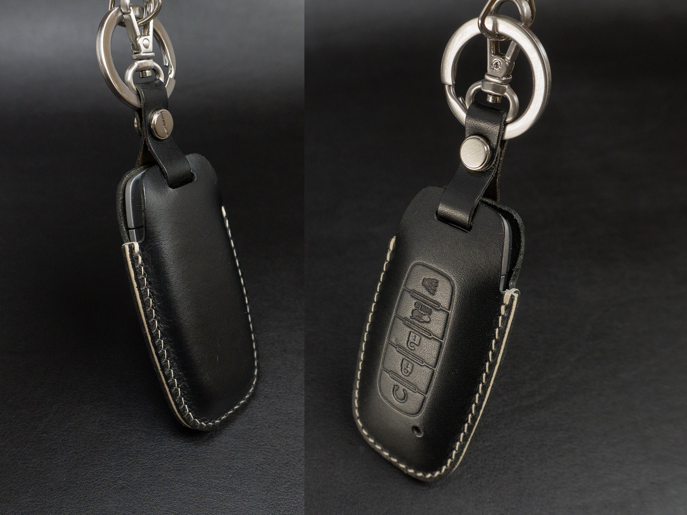 Nissan [2] Key Fob Case - Premium Italian Veg-Tanned Leather - Handcrafted in USA