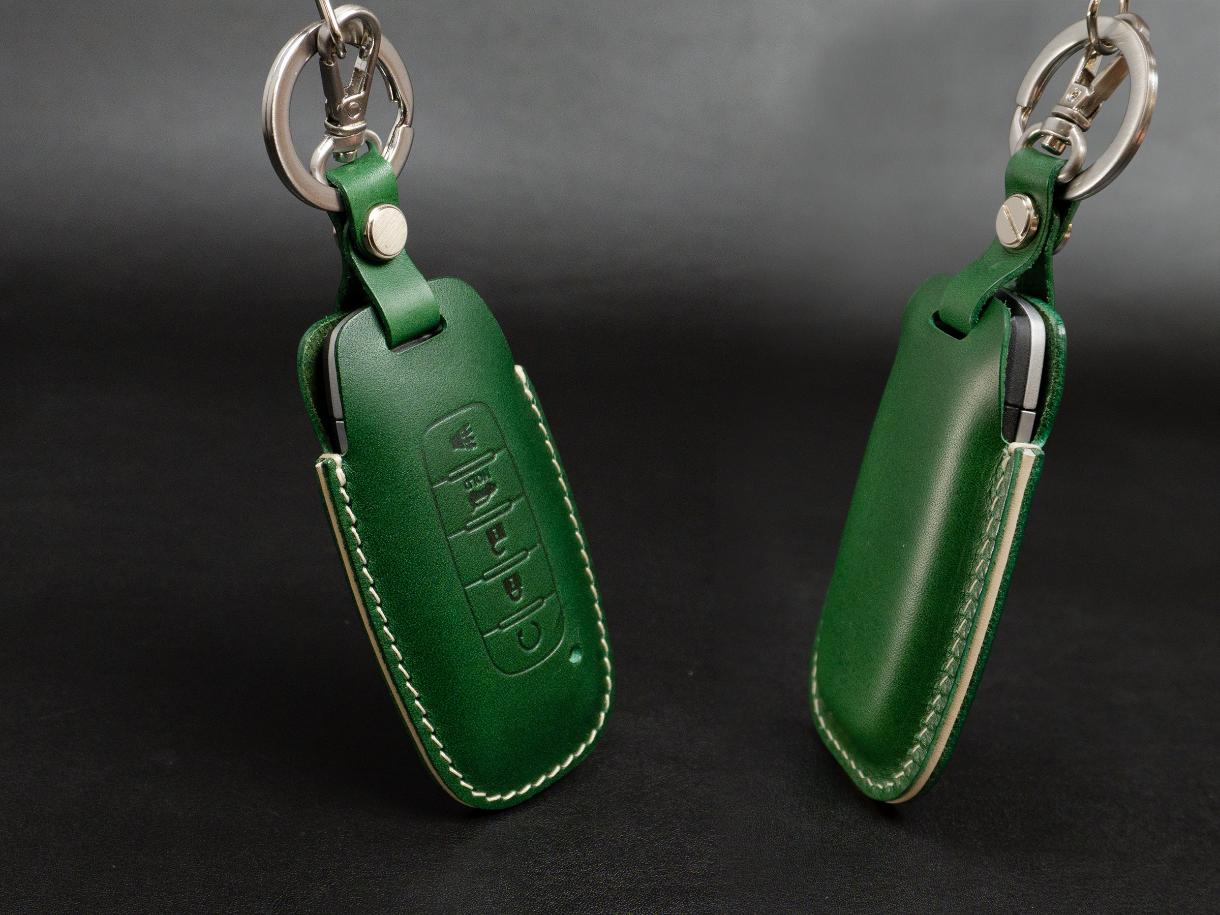 Nissan [2] Key Fob Case - Premium Italian Veg-Tanned Leather - Handcrafted in USA