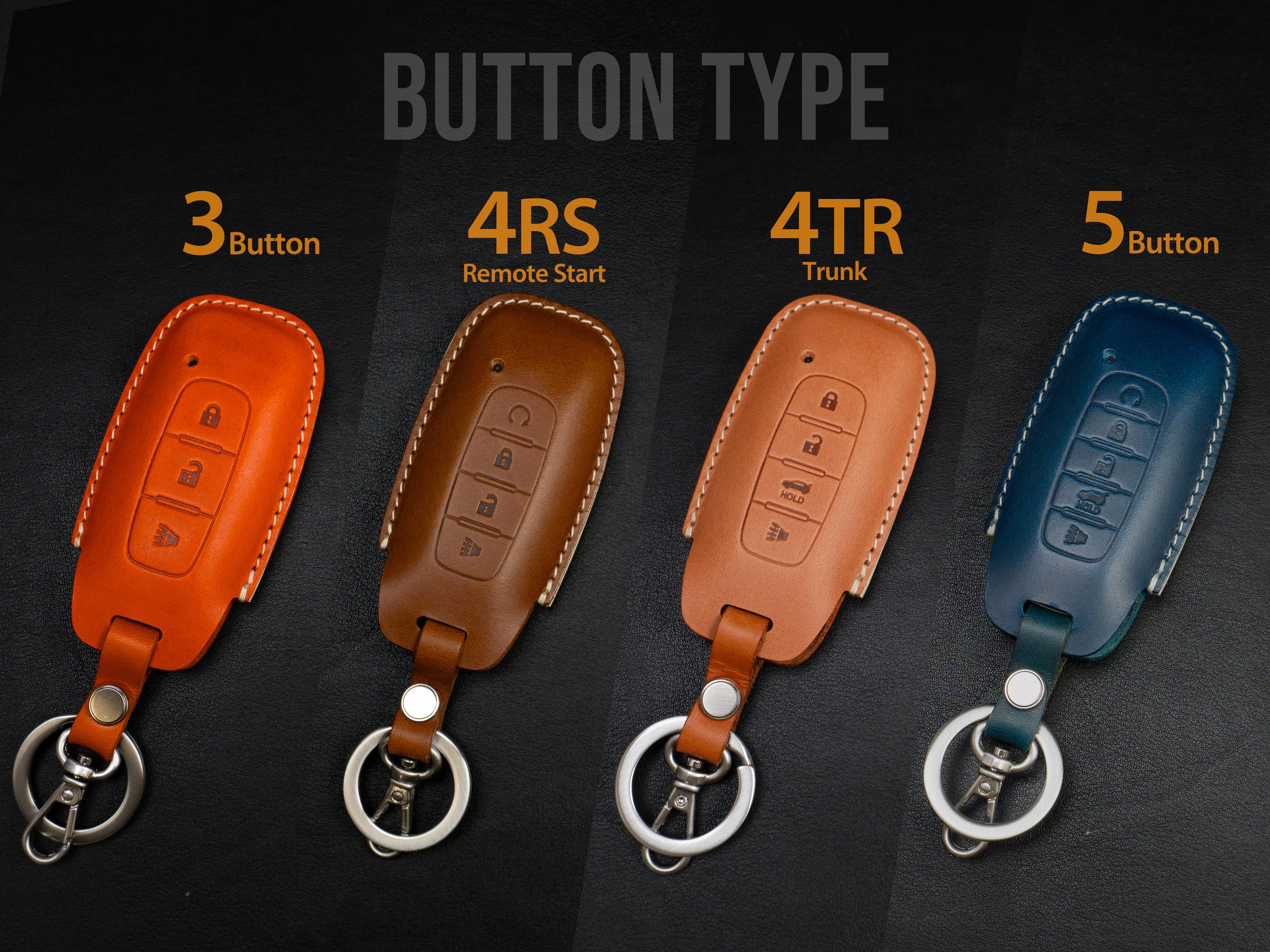 Nissan [2] Key Fob Case - Premium Italian Veg-Tanned Leather - Handcrafted in USA