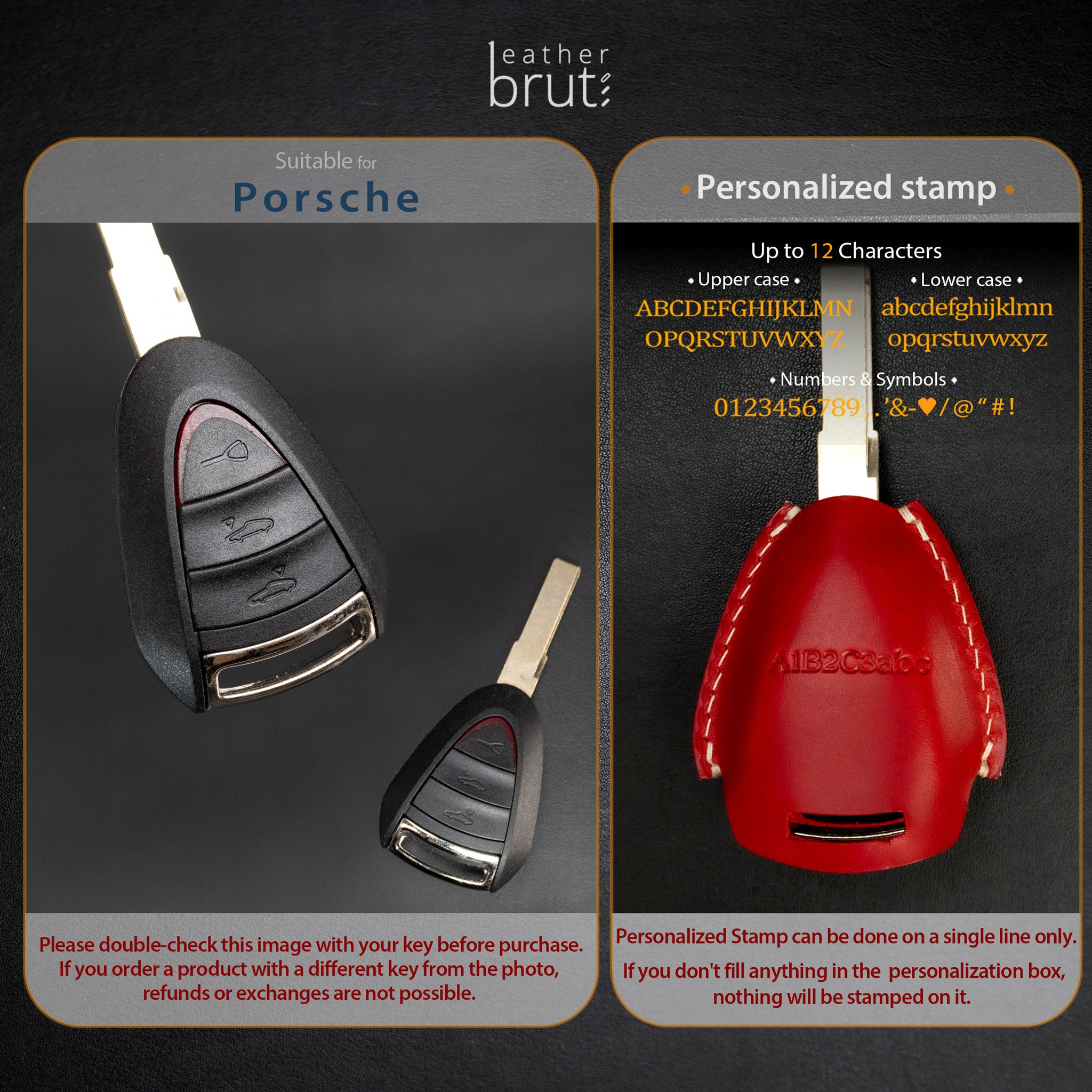 Leather Key Fob Cover for Porsche Series [03]