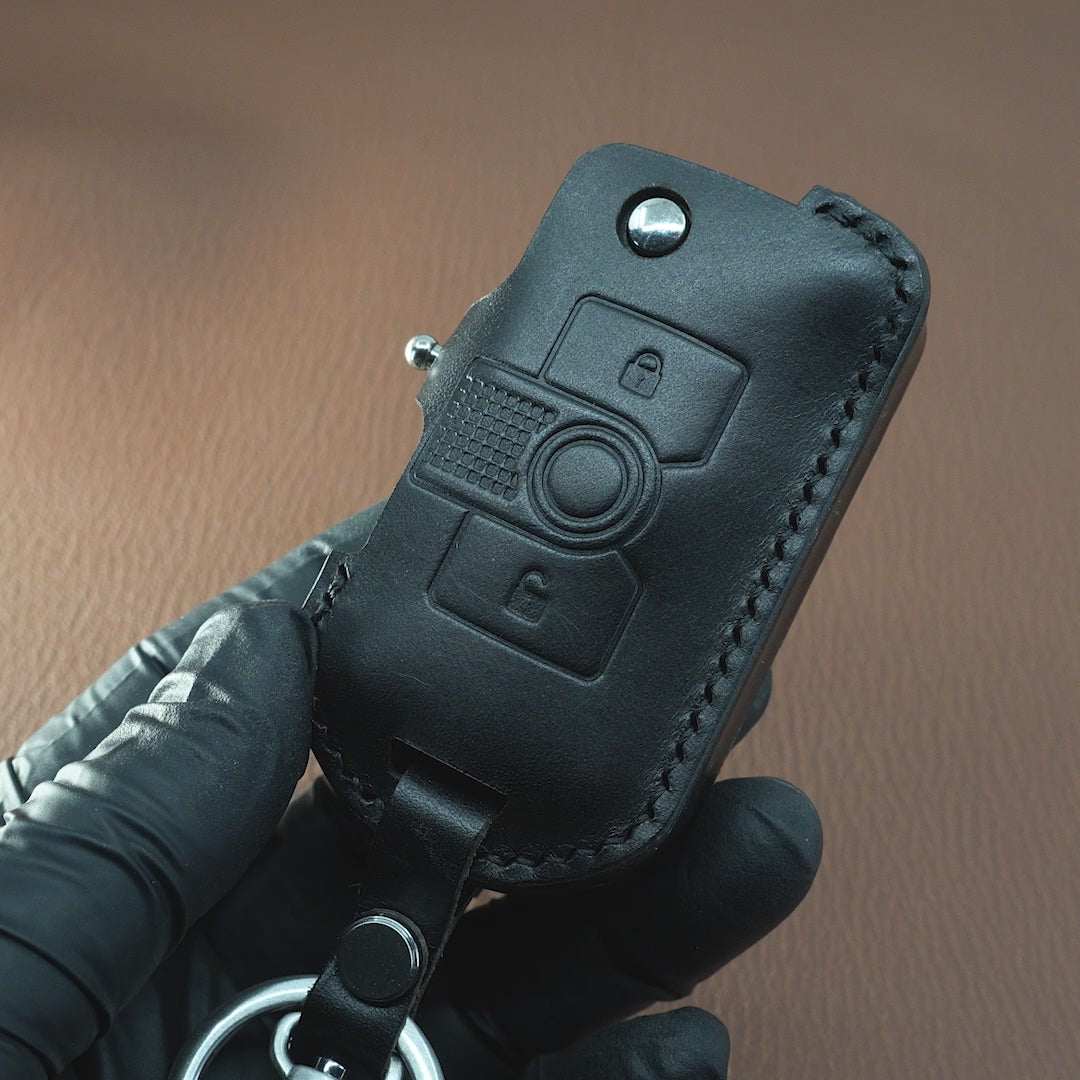 INEOS Grenadier Leather Key Case - Handmade Italian Leather - Black