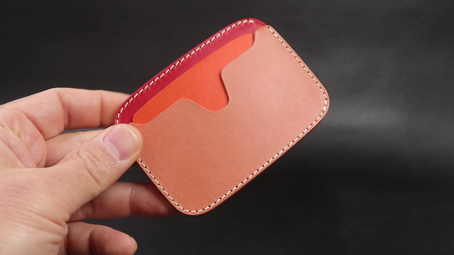 Leather Card Wallet [LC-RONO] - LAYERS SERIES - Card Holder - Premium Italian Veg-Tanned Leather - Personalized Stamp - Handcrafted in USA