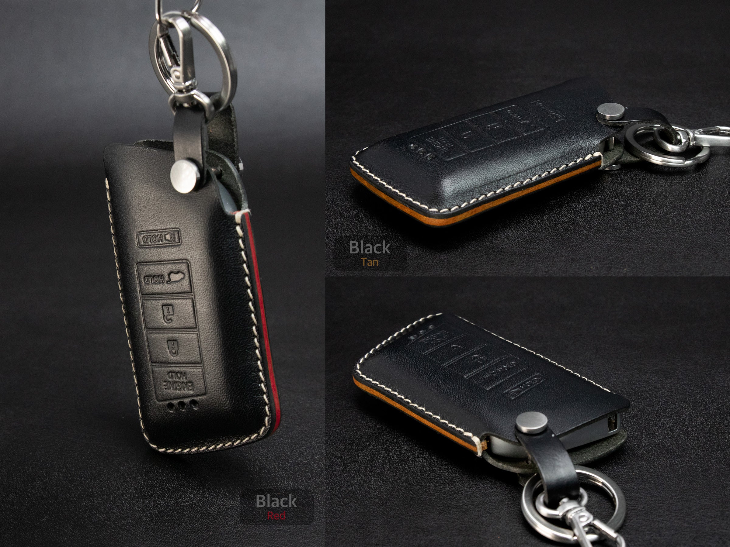 Acura [4-V2] Series Leather Key Fob  Case - MDX RDX TLX IL TSX ZDX Integra - Handcrafted in USA - Personalized Stamp