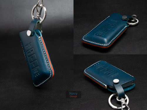 Polestar Series [1] Leather Key Fob Case for Polestar 2 - Italian Leather -  Personalized Stamp