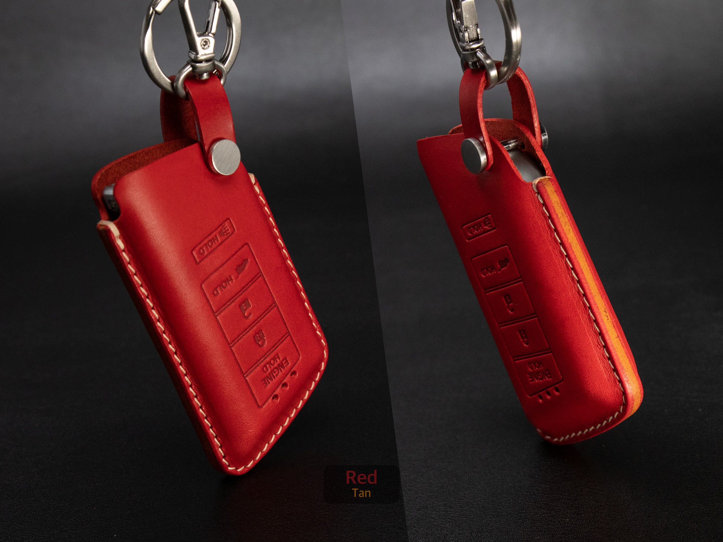 Acura [4-V2] Series Leather Key Fob  Case - MDX RDX TLX IL TSX ZDX Integra - Handcrafted in USA - Personalized Stamp