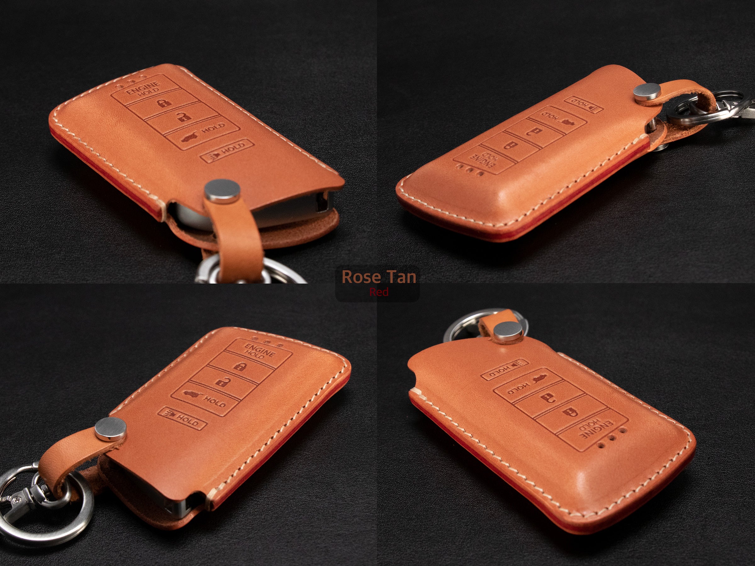 Acura [4-V2] Series Leather Key Fob  Case - MDX RDX TLX IL TSX ZDX Integra - Handcrafted in USA - Personalized Stamp