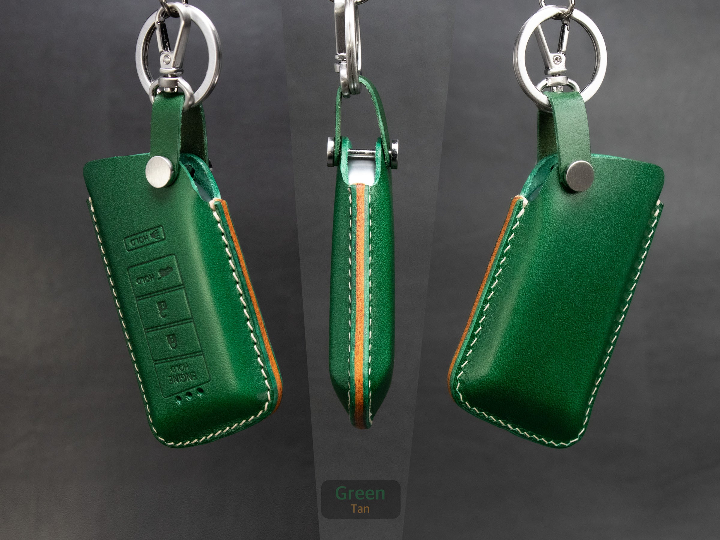 Acura [4-V2] Series Leather Key Fob  Case - MDX RDX TLX IL TSX ZDX Integra - Handcrafted in USA - Personalized Stamp