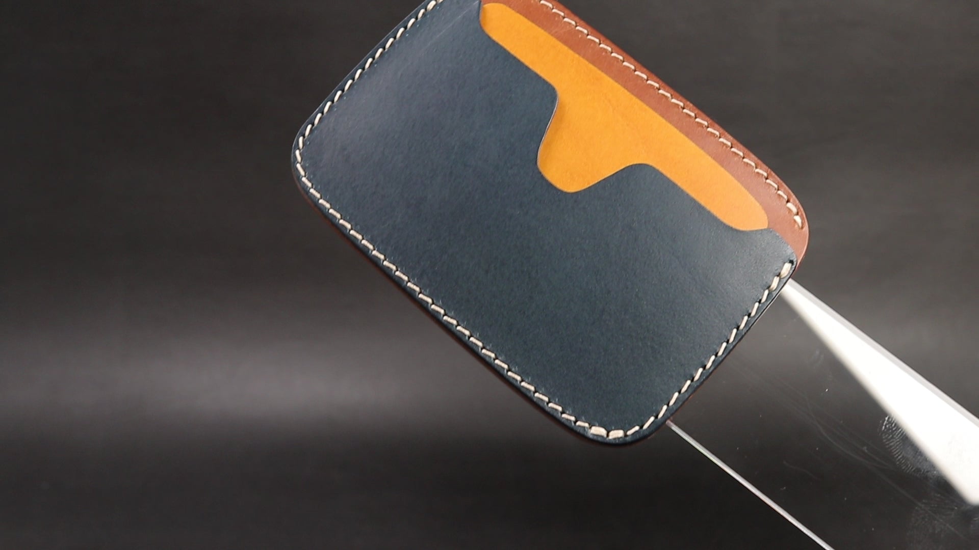 Leather Card Wallet [LC-NYBrR] - LAYERS SERIES - Card Holder - Premium Italian Veg-Tanned Leather - Personalized Stamp - Handcrafted in USA