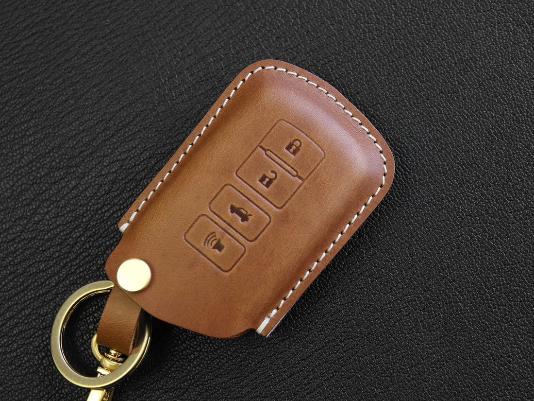 Toyota Series [2] Leather Key Case for - Camry / Highlander / RAV4 / Avalon, 4 Buttons Cover -Italian Leather