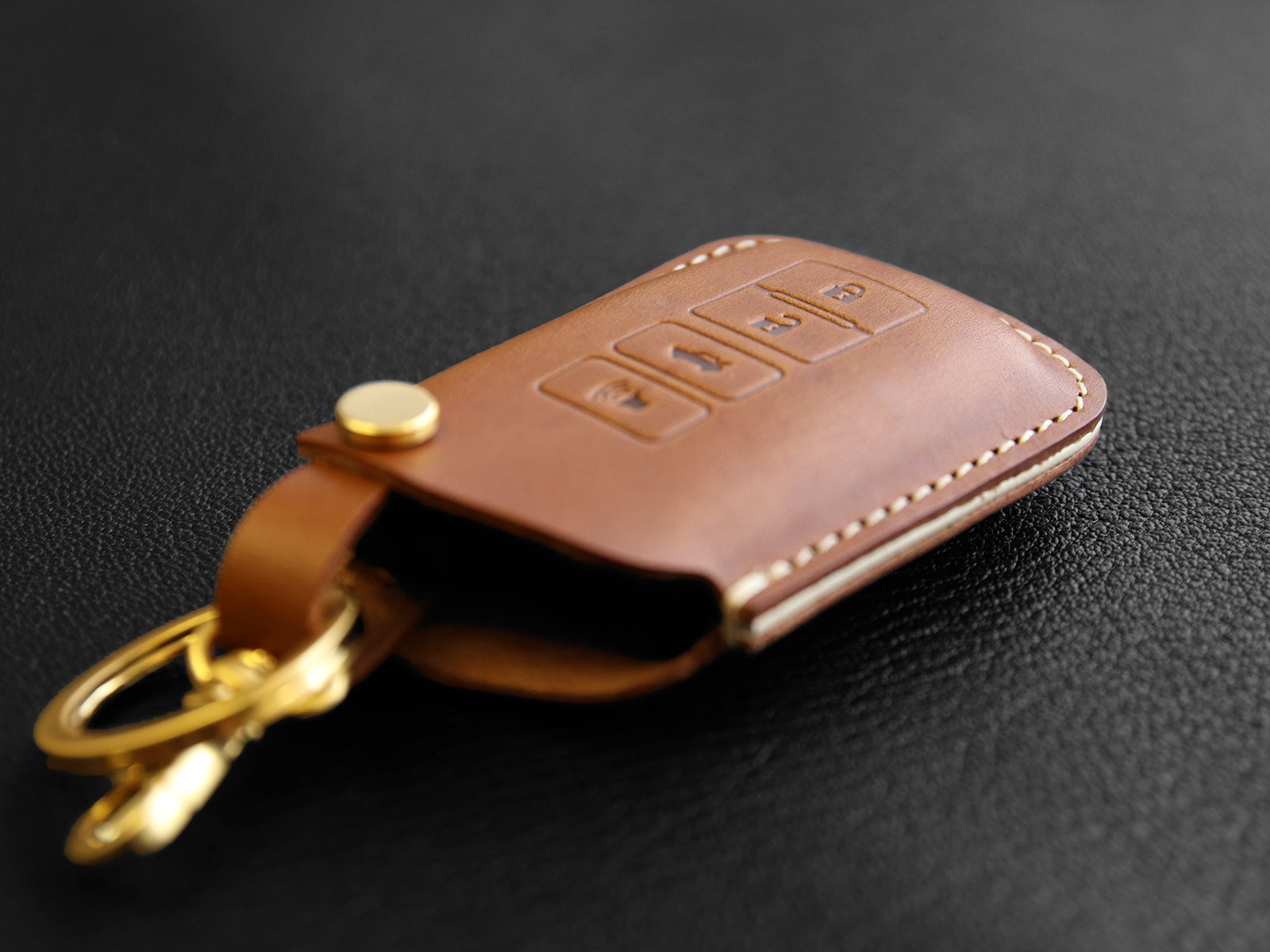 Toyota Series [2] Leather Key Case for - Camry / Highlander / RAV4 / Avalon, 4 Buttons Cover -Italian Leather