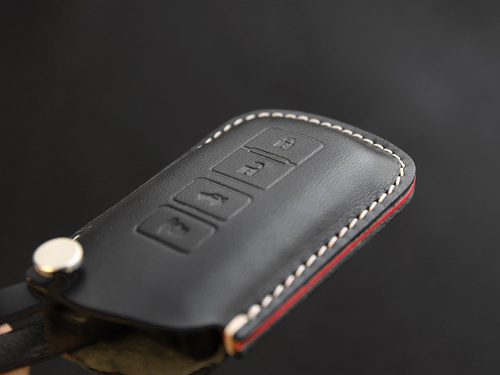 Toyota Series [2] Leather Key Case for - Camry / Highlander / RAV4 / Avalon, 4 Buttons Cover -Italian Leather