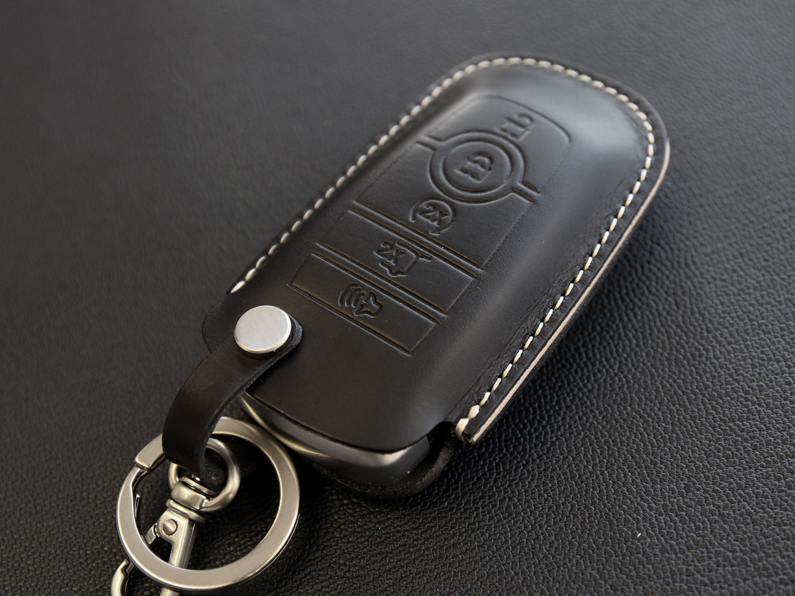Ford Series [2] Key Case Leather Key Fob Cover Bronco Fusion Edge Mustang Leather Car Accessory Personalized Stamp Handcrafted in USA