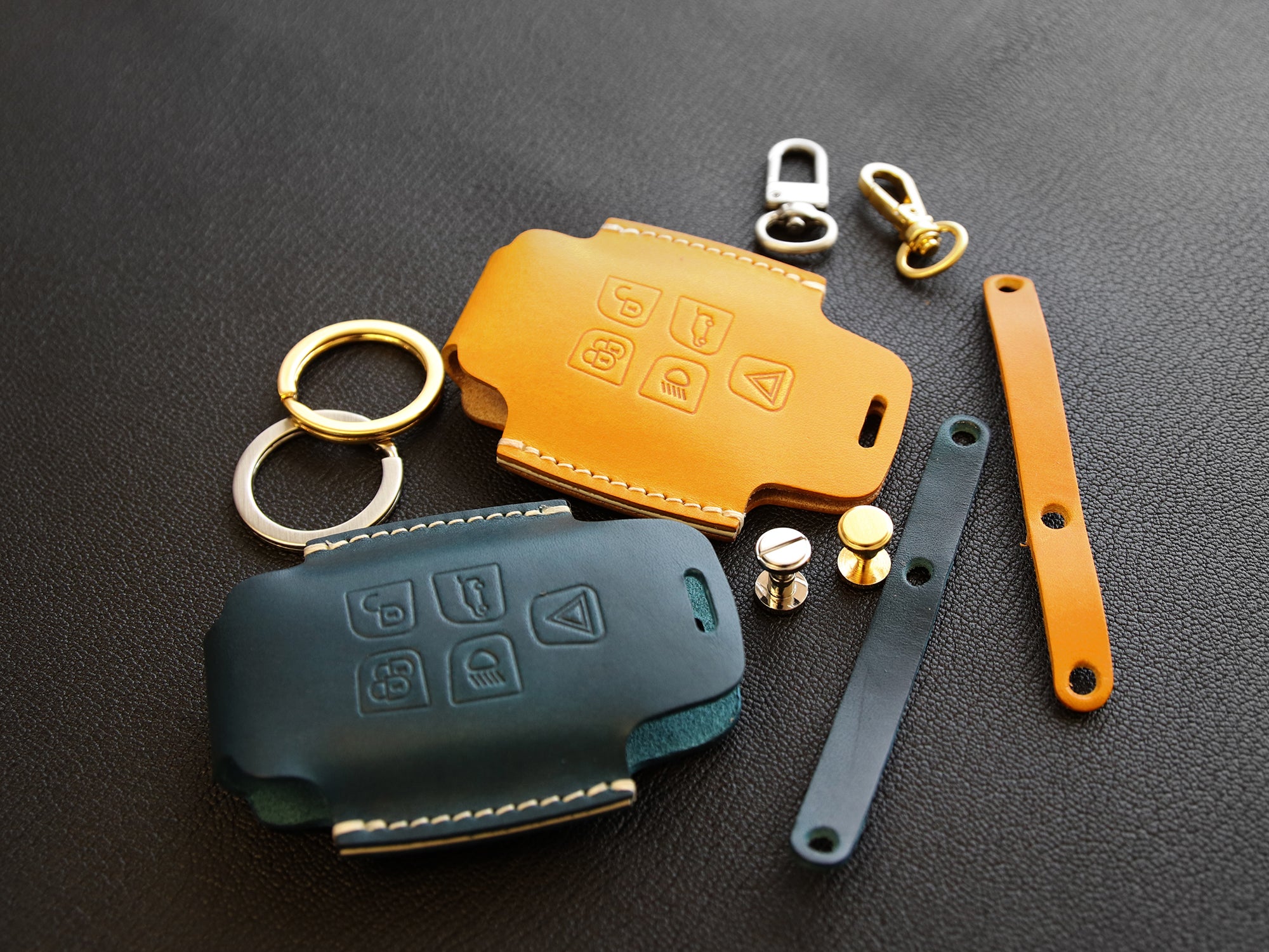 Land Rover Series [3] Leather Key Fob Cover - Range Rover Sport, Discovery 4 - Italian Veg-Tanned Leather