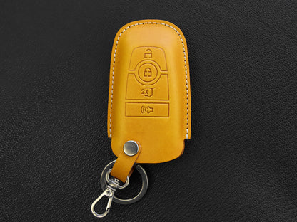 Ford Series [2] Key Case Leather Key Fob Cover Bronco Fusion Edge Mustang Leather Car Accessory Personalized Stamp Handcrafted in USA