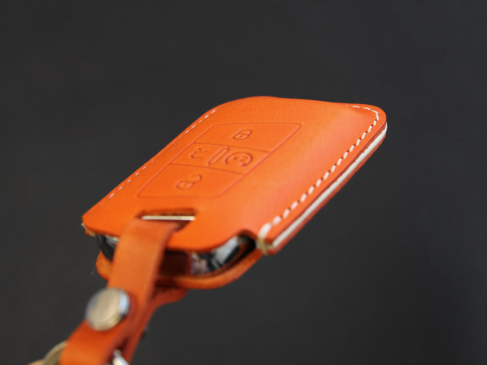 Volkswagen [2A-4] Leather Key Case - Tiguan, Passat, Jetta / Skoda Superb, A7  - 4 Buttons - Italian Leather