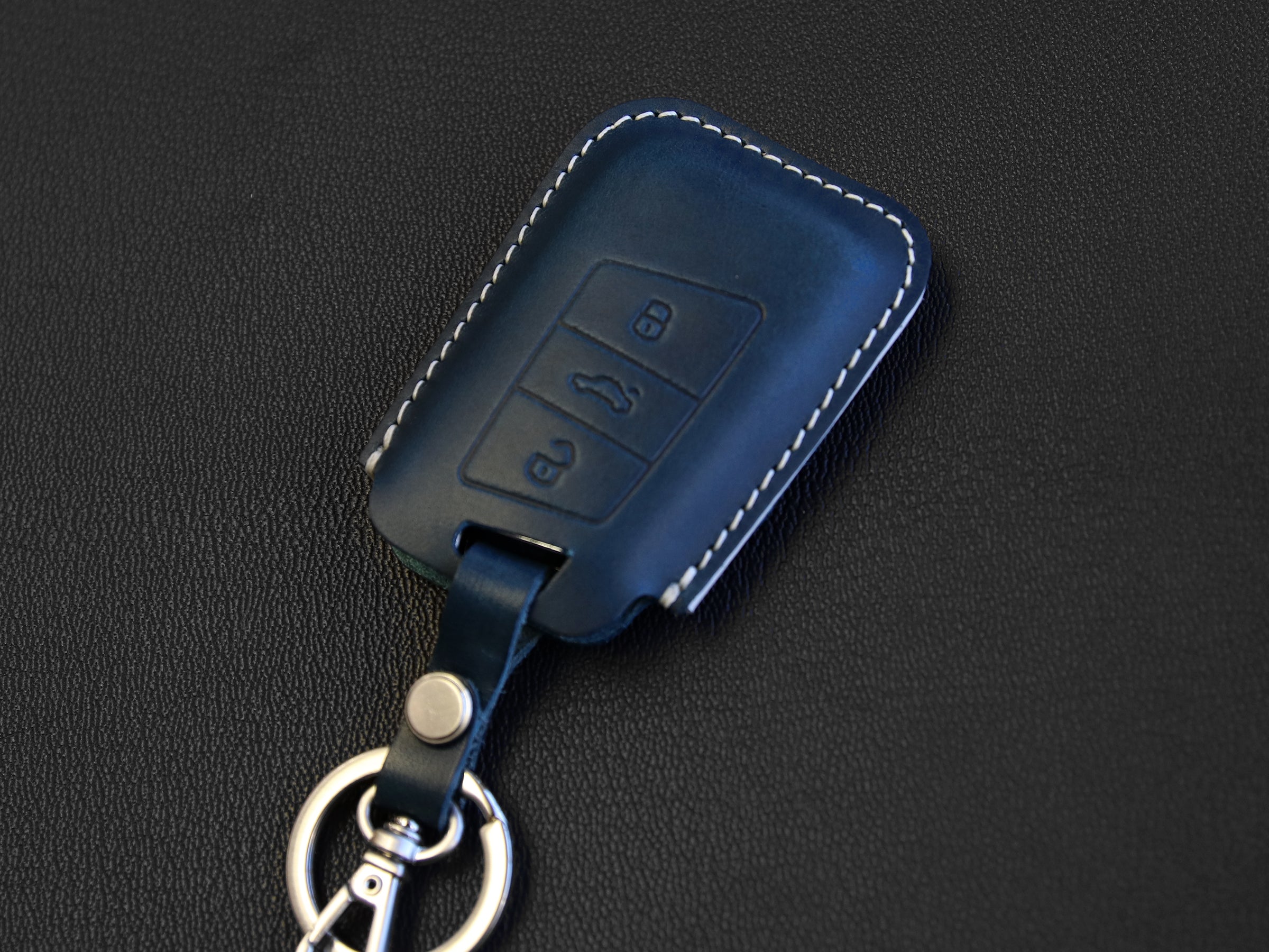 Volkswagen [2A-3B] Key fob Cover -Tiguan, Passat, Jetta / Skoda Superb, A7 - Italian Veg-Tanned Leather