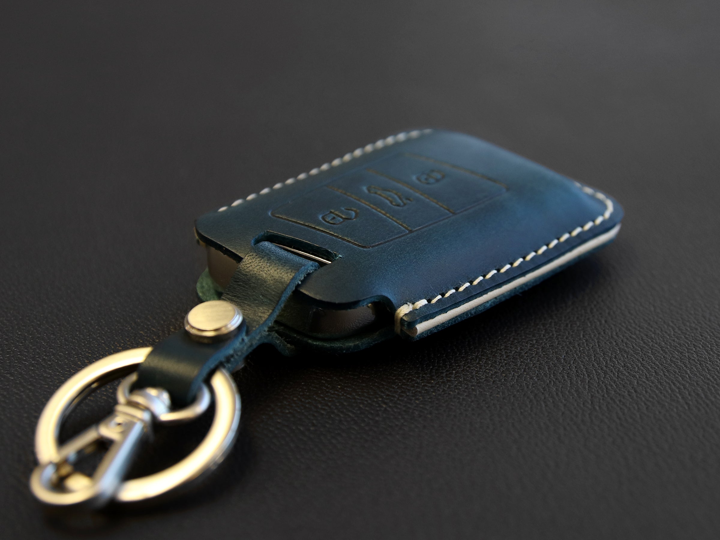 Volkswagen [2A-3B] Key fob Cover -Tiguan, Passat, Jetta / Skoda Superb, A7 - Italian Veg-Tanned Leather
