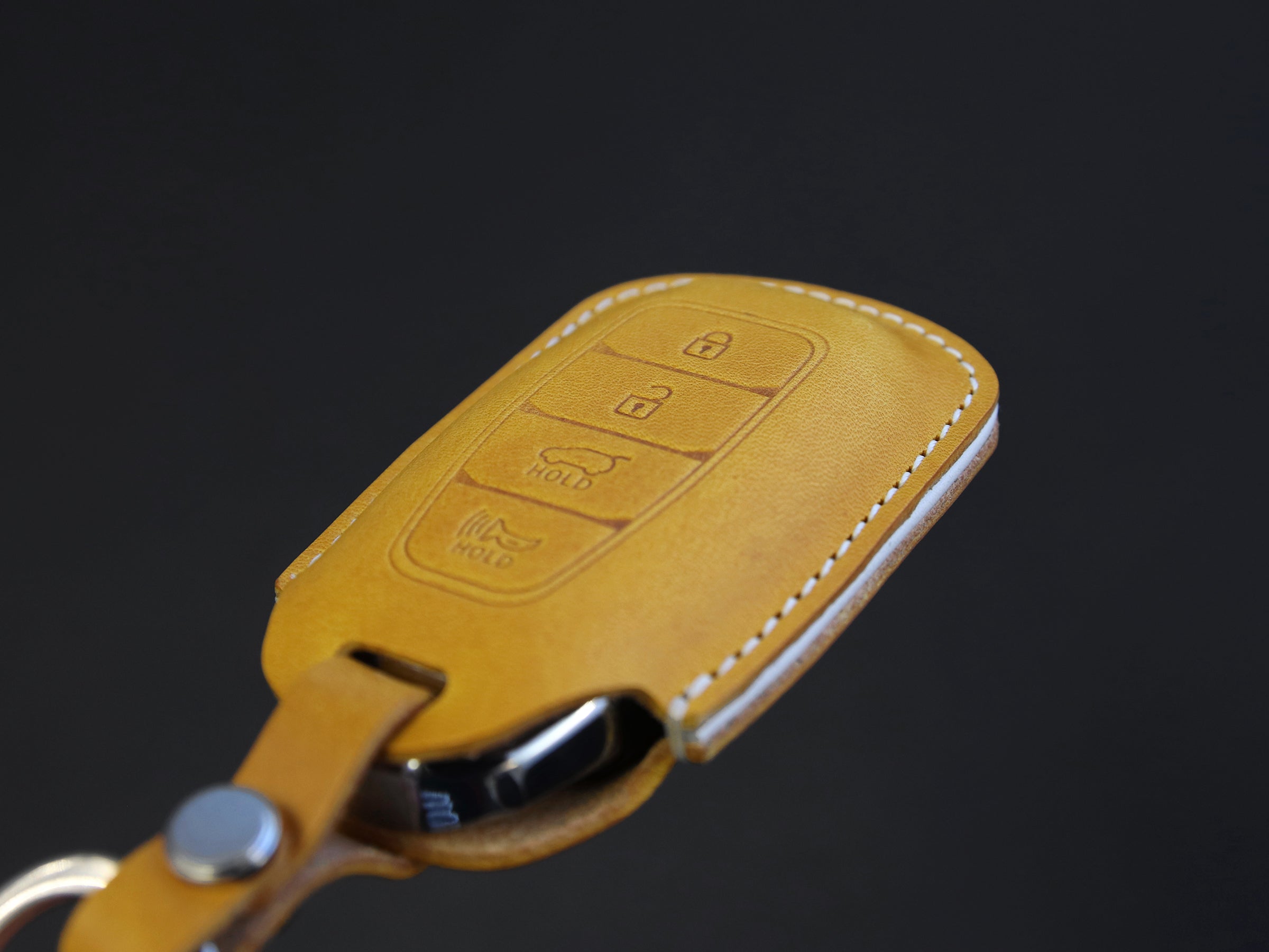 Hyundai [1-4] Key fob Cover - Kona Azera Grandeur IG- Italian Veg-Tanned Leather - 4 buttons